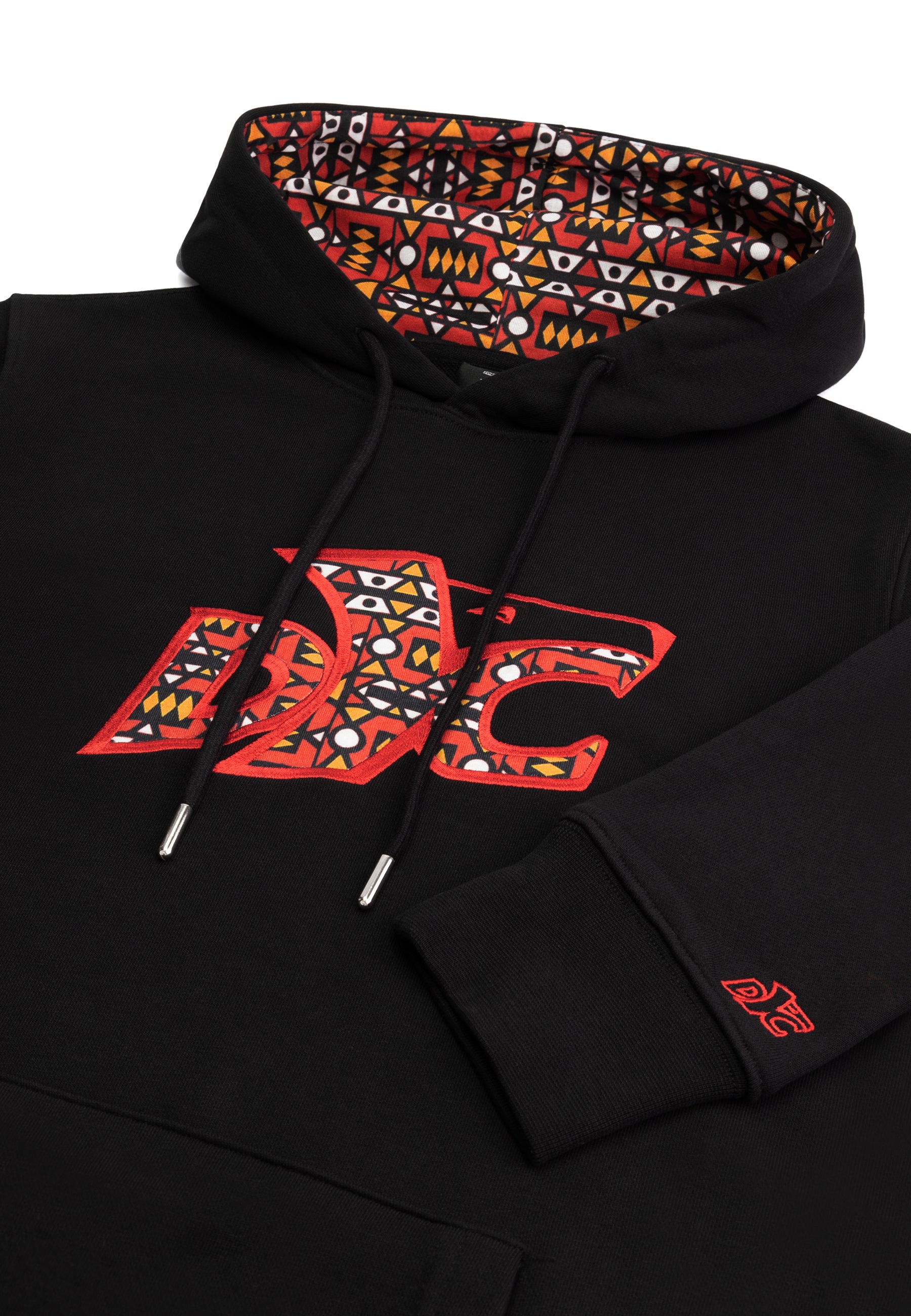 Hoodie wax motif  black red