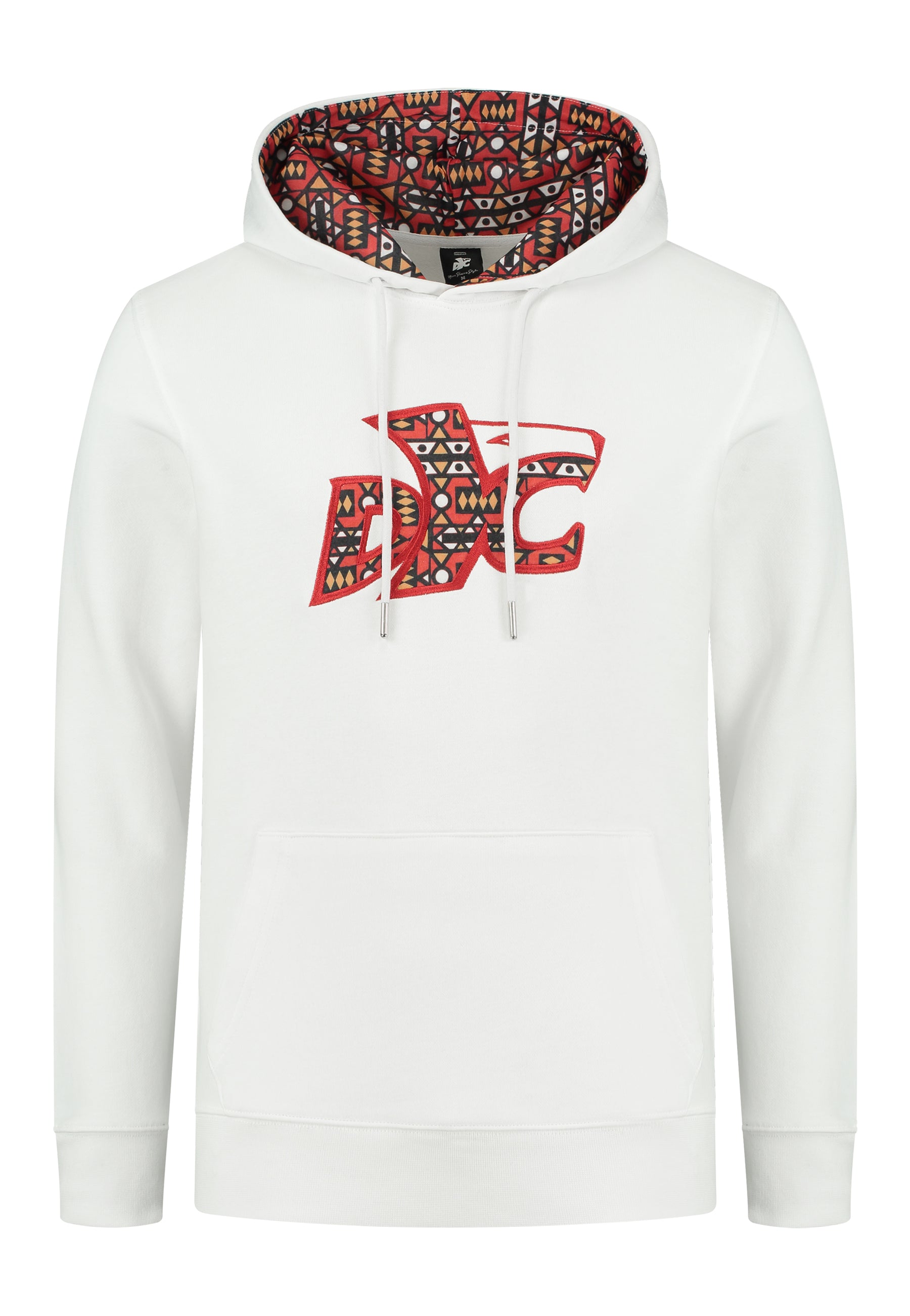 Hoodie wax motif white red